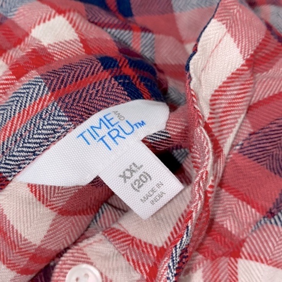 TIME and Tru red plaid new with tags size XXlarge - Picture 5 of 7